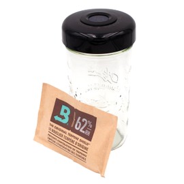 Mason Jar Humidor Set with Humidor Hygrometer Lid, 24oz Wide Mouth Azure Jar, Humidity Pack