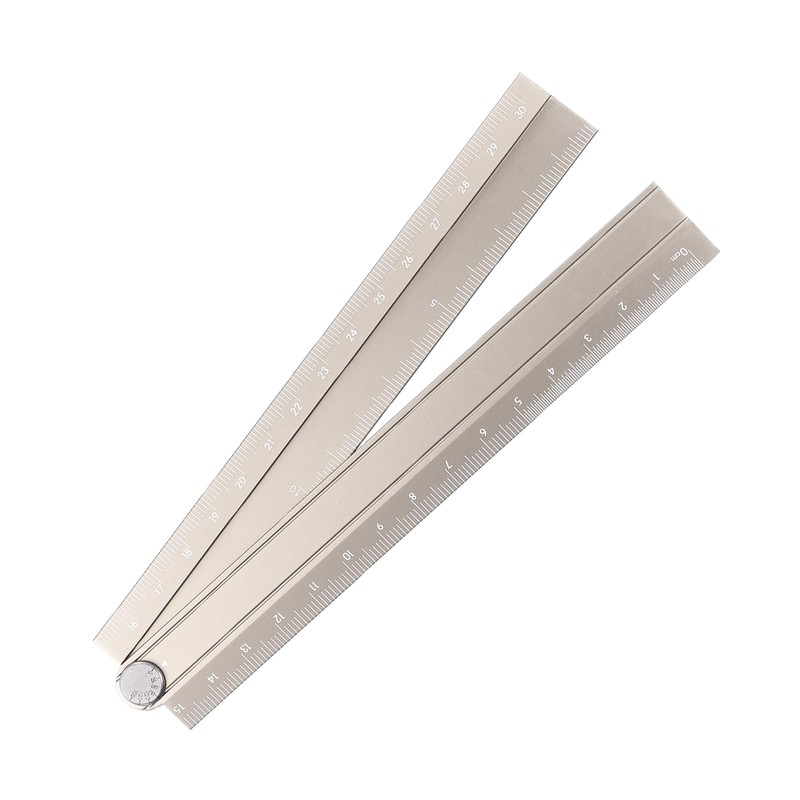 sourcing map Folding Straight Ruler 30cm Metric Aluminum Alloy Protractor