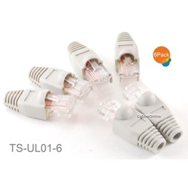 CablesOnline 6-PACK 10/100 Ethernet Loopback Plug, Pinout 1-to-3, 2-to-6, Gray TS-UL01-6