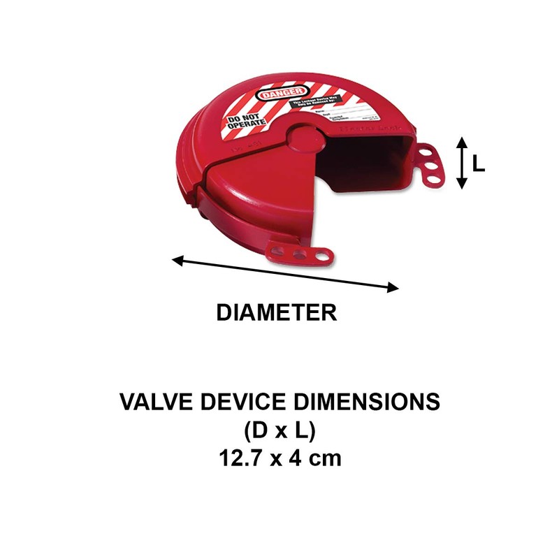Master Lock Safety Gate Valve Lockout Fits 50-125 mm Handle