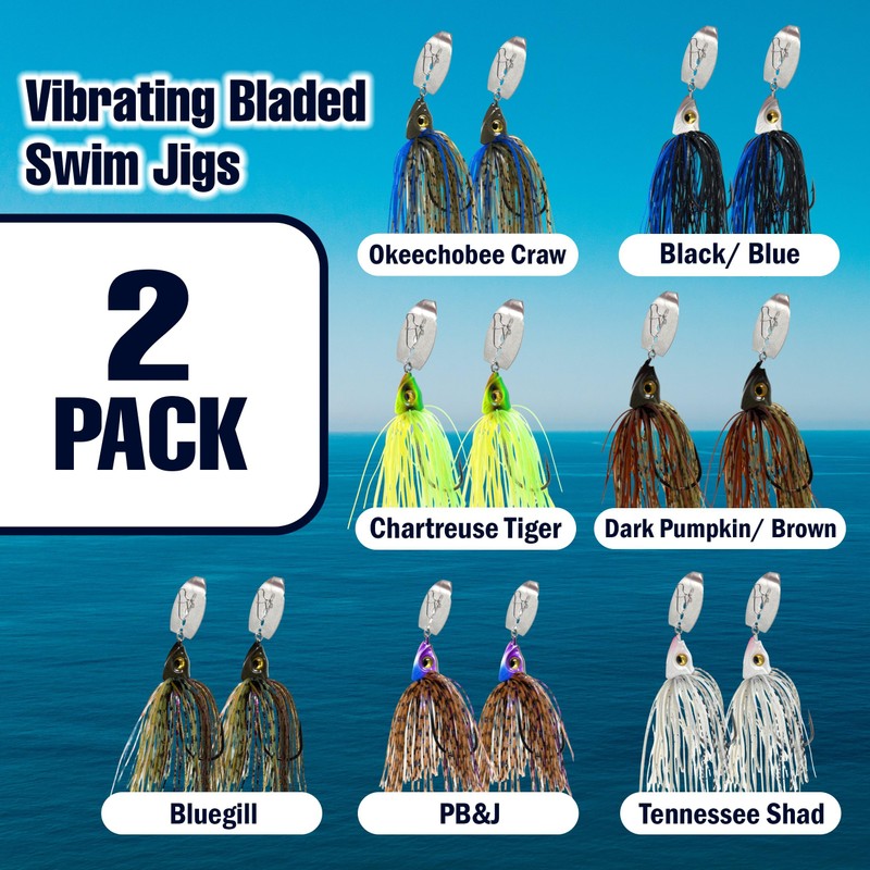 Reaction Tackle Bladed Swim Jigs 3/8 Chartreuse Tiger