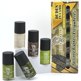 Juego de esmaltes de uñas Dudes in Camo (militarescamuflaje) para niños, paquete de 5 colores                                                         