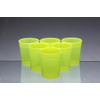 AIOS Dishwasher Safe Stackable Neon Yellow Plastic Cups/Beakers/Tumblers 250ml (Set