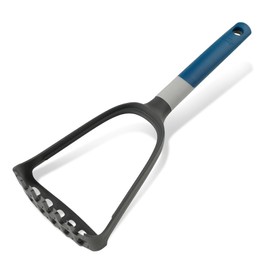 Tasty Plastic 2 in 1 Potato Masher and Spaghetti Spoon, Mashed Potato Tool and Spaghetti Server Made of 2H Material, Dishwasher Safe, Dimensions: 19x11cm, Colours: Cool Dark Blue and Grey