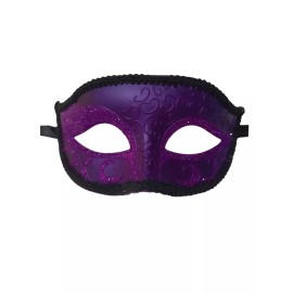 Elegance Mask Dark Purple Elegant Crescent Glitter Venetian Masquerade Mask