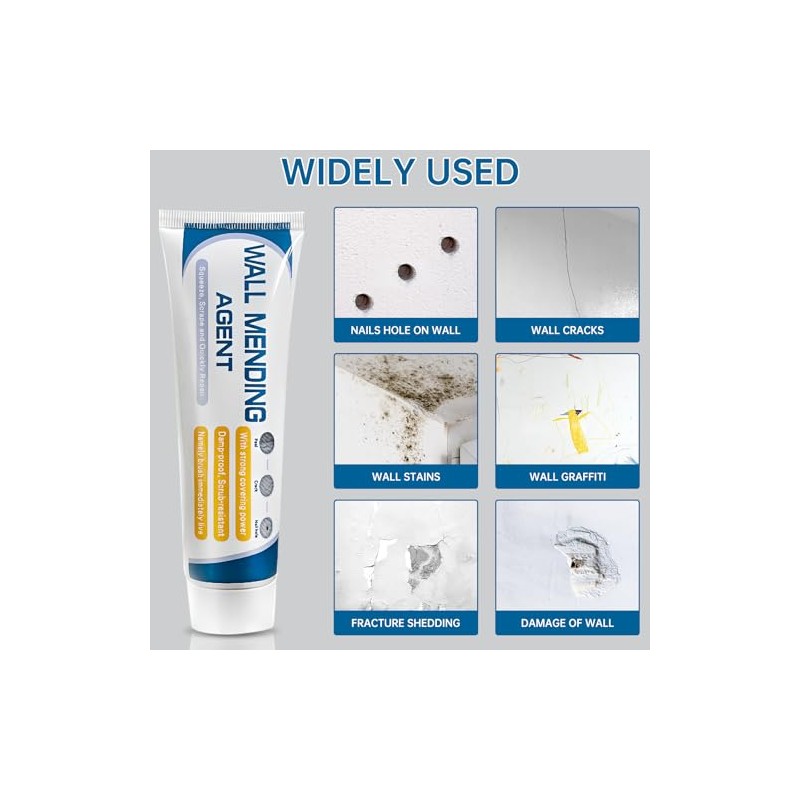 2 Pack Drywall Repair Kit,Wall Mending Agent with Scraper,Drywall Patch