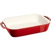Staub Ceramic Rectangular Baking Dish 10.5 x 7.5-inch Cherry Red