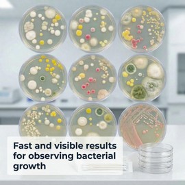 Bacteria Growing Kit with Pre-Poured Agar Plates | LB Agar Petri Dishes for Kids, Students | Ready-to-Use for Science Fair Projects, School Labs & Home Experiments