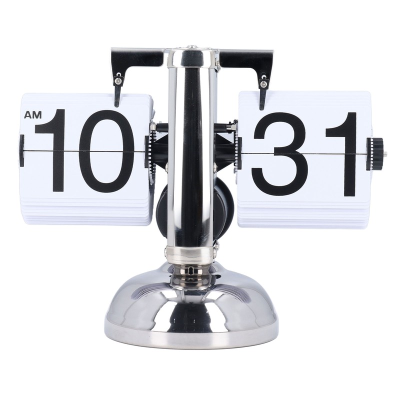 Vintage Digital Flip Down Clock Battery Powered Time Adjustable Stainless