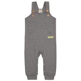loud + proud Unisex Baby Dungarees, GOTS Certified Toddler Romper Suit, gray