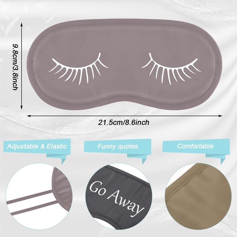 20 Pcs Funny Eye Mask Bulk for Sleep, Adjustable Strap,Morandi