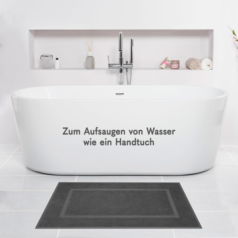 Hammetex Bath Mat Set 2 Pieces, 100% Cotton Shower Mat