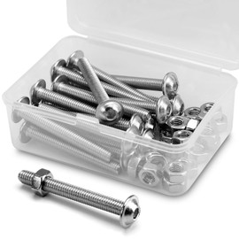 (20 pcs) M6 x 40mm Hex Socket Screws with Flange and Nuts Set 304 Stainless Steel Pan Head Screws