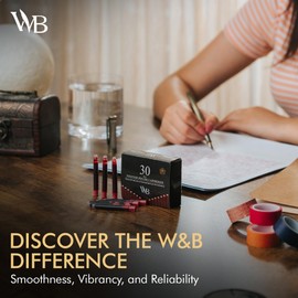 Wordsworth & Black Fountain Pen Ink Refills - Set of 30 Red Ink Cartridges - International Standard Long Size - Length APPR 2.3" - Base Diameter APPR 0.24 Inch - Disposable and Generic