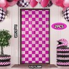 Pink Race Car Foil Fringe Curtains Backdrop Birthday Party Decorations,