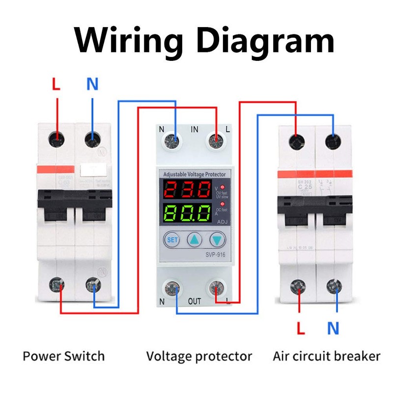 SVP‑916 Protector de Sobrevoltaje y bajo Voltaje de 100‑130 VCA