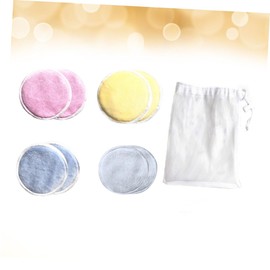 Mikinona 8Pcs Reusable Makeup Remover Pads Three Layer Facial Cotton Cleansing Mats with Storage Bag for Gentle Makeup Removal and Skin Cleansing