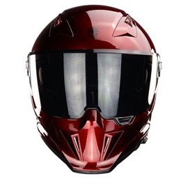 KOV Casco Gainer Cherry Rojo Brillante Integral para Moto Certificado Dot