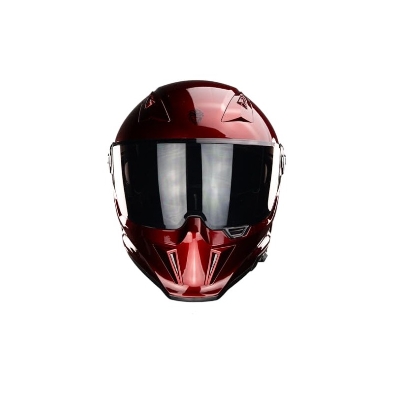 KOV Casco Gainer Cherry Rojo Brillante Integral para Moto Certificado
