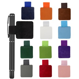AUXBC 12Pcs Self-Adhesive Pen Loop Holder with Elastic Band, Notebook Pencil Holders Elastic Loop Holder for Notebook, Journal, Calendar, 12 Colors