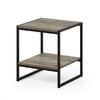 Furinno FM19122GYW Camnus Modern Living 2-Tier End Table, French Oak