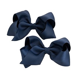 GIZZY® Girls Two Piece Navy Blue Bows Hair Clip Set.