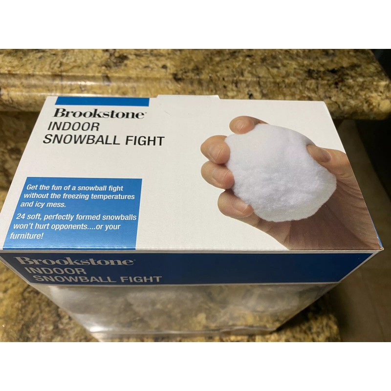 Brookstone Indoor Snowball Fight - 24 Soft White Snowballs No