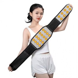 Self-Heating Tourmaline Waist Support Belt for Back Relief Waist L/Black 3ea