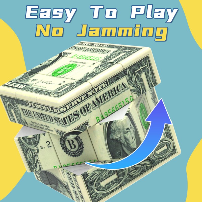 3x3 Speed Cube, One-Dollar Notes Bill Pattern UV Printing Cube