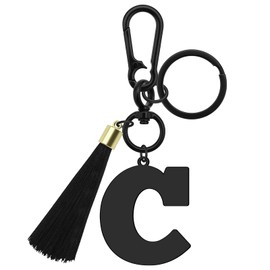 Initial Letter Keyring Letter A-Z Alphabet Key Ring for Purse Handbags Bag Wallet Alphabet Monogram Key Chain for Daughter Girls Sister Coworkers Christmas Graduation Birthday Gifts(C)