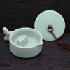 Sumiike Celadon Round Inkstone, Calligraphy Liquid, For Kanji (Medium) Brush