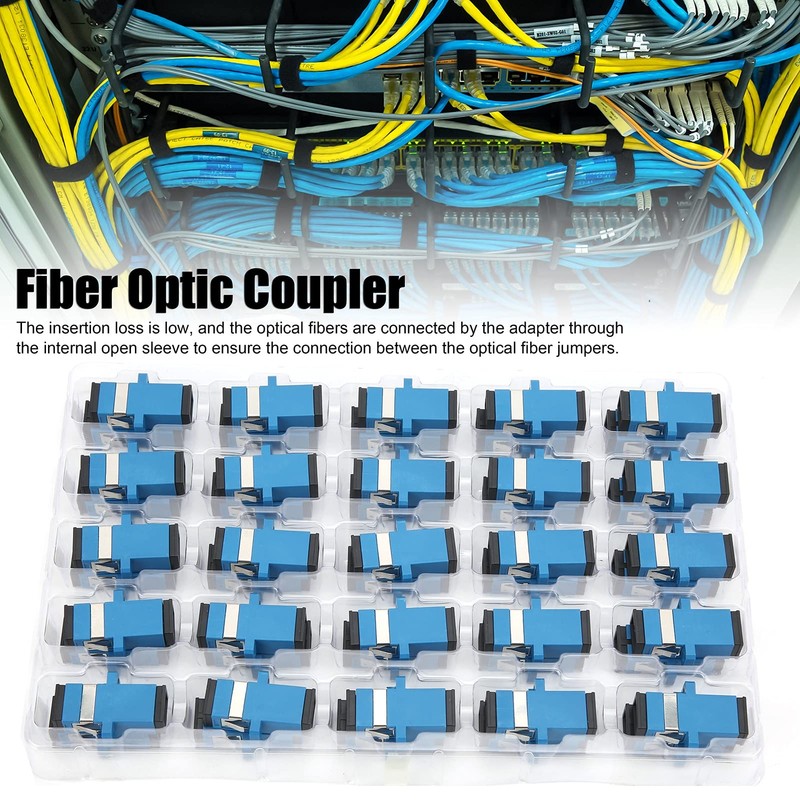 Acoplador SCSC de Fibra Óptica, 50 Piezas, Adaptador de Brida