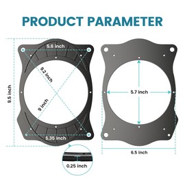 NuIth Rear Deck 6x9 to 6.5 inch Speaker Adapter Spacer Rings for Toyota 02-11 Camry/03-13 Corolla /07-15 Yaris/04-09 Solara, 6.5inch Black Deck Speaker Mounting Bracket Adapter, 2 PCS