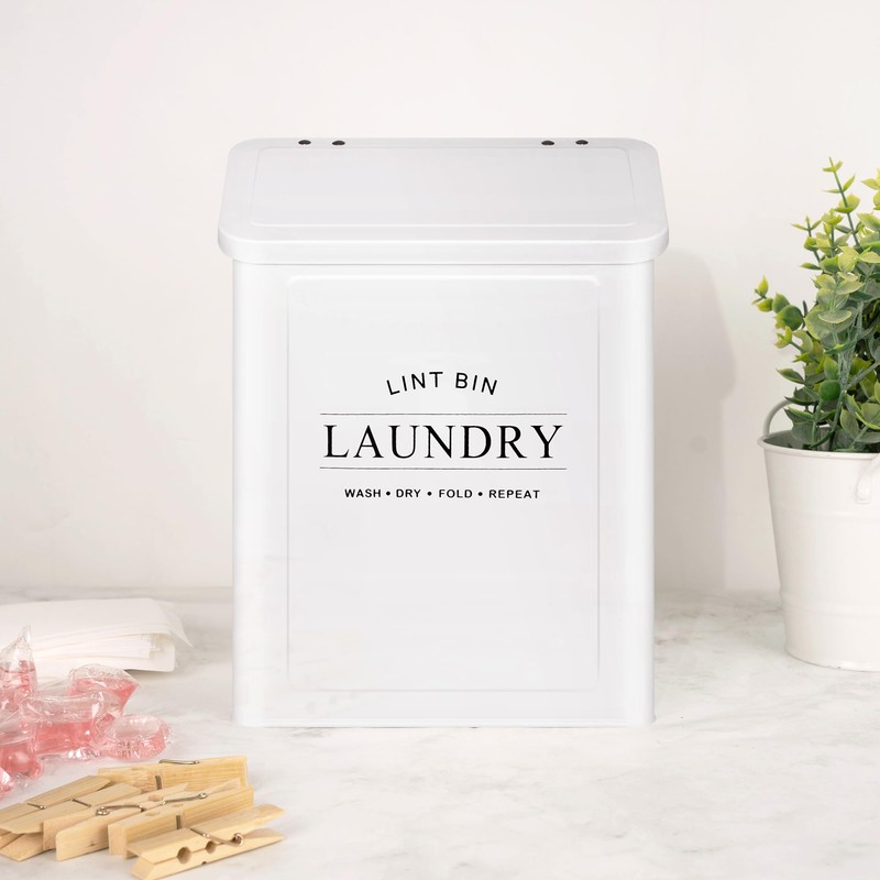 Candco Magnetic Lint Bin for Laundry Room, Metal Lint Container