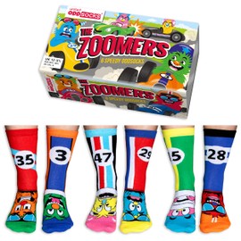 United Oddsocks Zoomers Box 6 Oddsocks For Boys UK 12-5.5 EUR 30.5-38.5 US 13.5-8, multicoloured