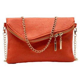 Amaze Clutch Purse for Women – PU Leather Cross Body Bag Women – Cute and Fashionable Envelope Clutch, Orange