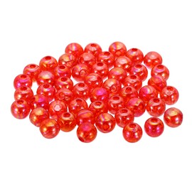 PATIKIL 10mm Acrylic Beads, 100pcs Cute Beads Bulk Spacer Bead Bubble Crackle Sparkle Beads Crystal Plastic Candy Round Bead for Making Necklace Earring Craft,Red