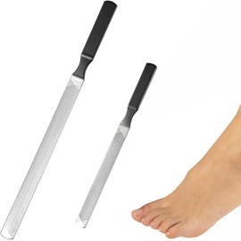 2 PCS Metal Toe Nail Files for Thick Nails - Double-Sided Stainless Steel Toenail File for Men, Women, Seniors & Dog Nail Care - Professional Pedicure Tool