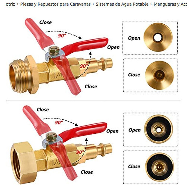 2pcs Brass Winterize Blowout Adapter 3/4 Internal and External Thread