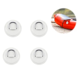 Priaora 4pcs Pad/Patch D Rings for PVC Inflatable Boat Canoe Raft Stainless Steel D-Ring Patch Dinghy Kayak Surfboard Paddle Board NO Glue Included (K172-4)