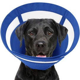 SAWMONG Dog Cone, Soft Dog Cones for Large Dogs After Surgery, Breathable Pet Cone Collar to Stop Licking, Comfy Elizabeth E-Collar for Dogs Cones Alternative (XL,Blue)