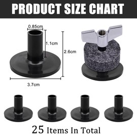 BDSHUNBF Pack of 25 Cymbal Covers for Drum Cymbal Stand, Cymbal Stand Accessories, Replacement for Shelf Drum Kit, Plastic Cymbal Covers, Felt Hi-Hat Cup Drum