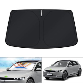 KUST Windshield Sun Shade for Hyundai Ioniq 5 Accessories 2022-2025 2026 34.5‘’x58.5‘’ Sunshade Window Sun Visor Protector Foldable Blocks UV Rays Keep Car Cooler