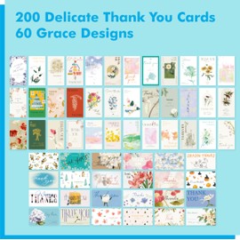 Gethelud 200 PCS Thank You Cards, 60 Delicate Designs For All Occasions, Small Thank You Cards for Business Gifts, Parties, Weddings, and Any Occasion (2” x 3.5”)