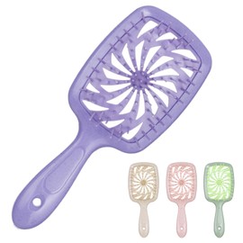 Eastrise Hair Brush for Women, Men, and Children – Unique Spiral Design with Flexible Soft-Pin Bristles for Detangling Wet/Dry Hair, Lightweight Vented Handle(Purple)