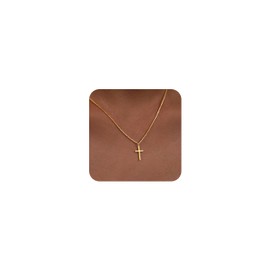 Inerney Gold Chunky Cross Necklace for Women, Dainty 14K Gold Cross Pendant Choker Necklace Simple Trendy Jewelry Chain Religious Christian Faith Jewelry Gifts for Easter Christmas Mother’s Day