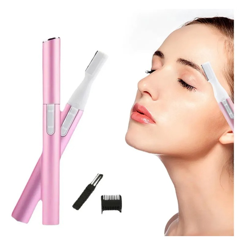 Recortadora De Cejas Eléctrica Rosa, Miniafeitadora, Depilad