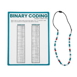 Fun Express Binary Coding Necklace Craft Kit - Makes 12