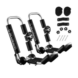 Kayak Roof Rack, Aluminum Kayak Carrier Folding J-Style Universal 3-in-1 Multifunction for Canoe, SUP, Kayaks, Surfboard Rooftop Mount on SUV, Car and Truck Crossbars