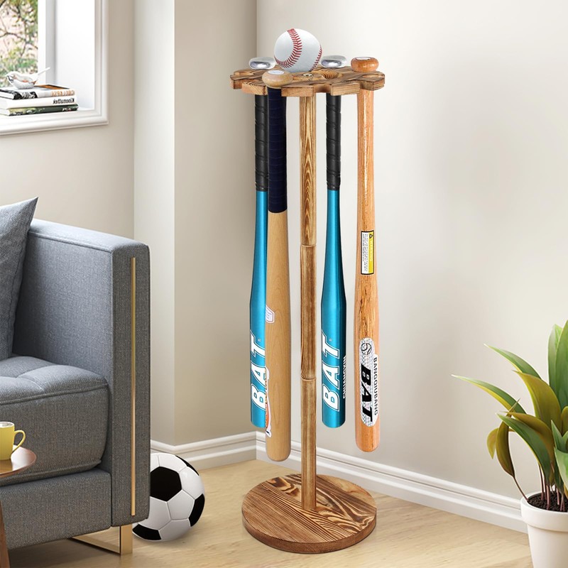 Baseball Bat Holder and Ball Display Shelf Baseball Bat Stand